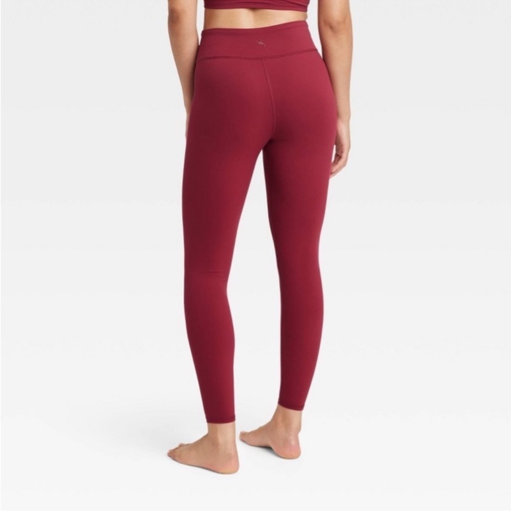 JoyLab NEW High-Rise Wrap Waistband 7/8 Length Leggings Wine Red Women’s Sz S